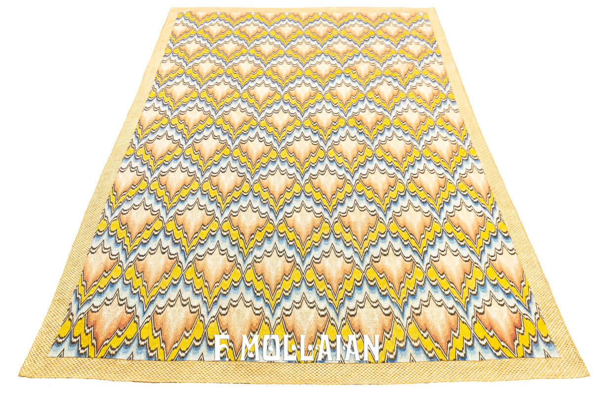 Italian Bargello Textile Beige/Gold n°:251531